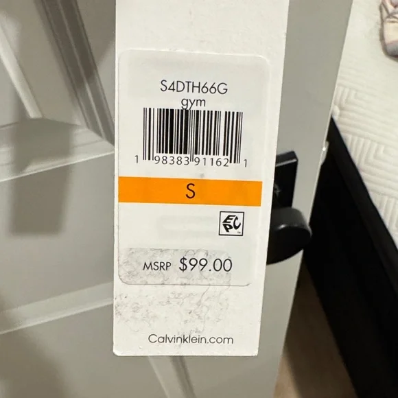 Calvin Klein Pleated Blouse Gray White Abstract Print Long Sleeve Size S NWT - Picture 4 of 5